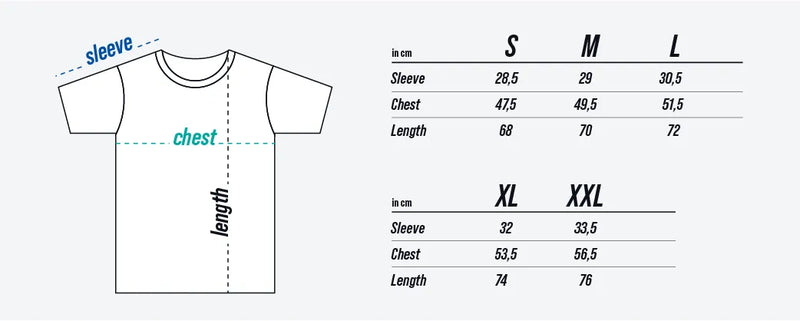 Abstract Short Sleeve Baselayer size chart
