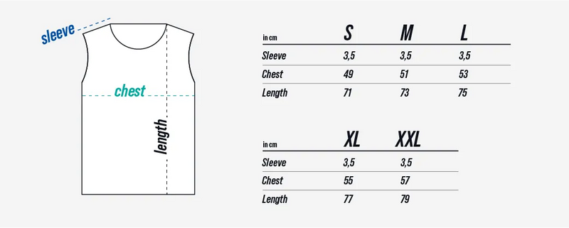 TEQERS™ Beach Tanktop size chart