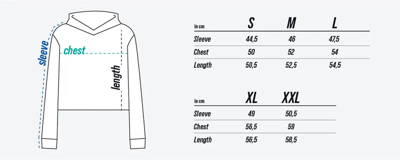 WORLD IS CURVED™ Splash Crop Top size chart