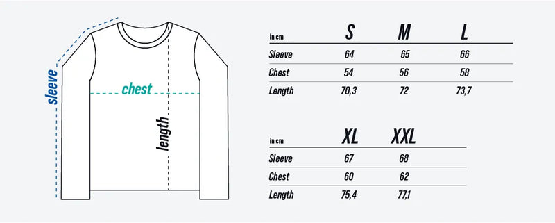 TEQERS™ Crewneck size chart